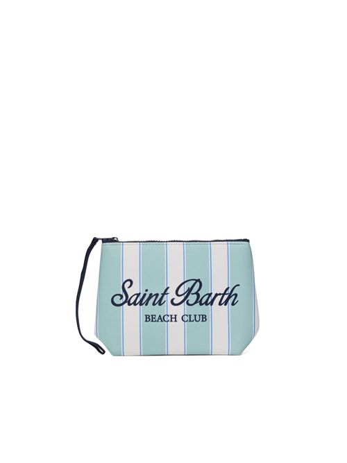 Pochette Aline Beach Stripes in scuba con stampa a righe Salvia Mc2 Saint Barth | ALIN00100606L